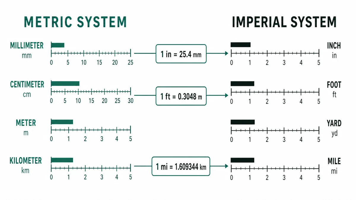 Parallel metric and imperial length scales connected by exact conversion relationships